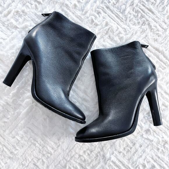 Joie Black Pebbled Leather Heeled Boots - Picture 3 of 7